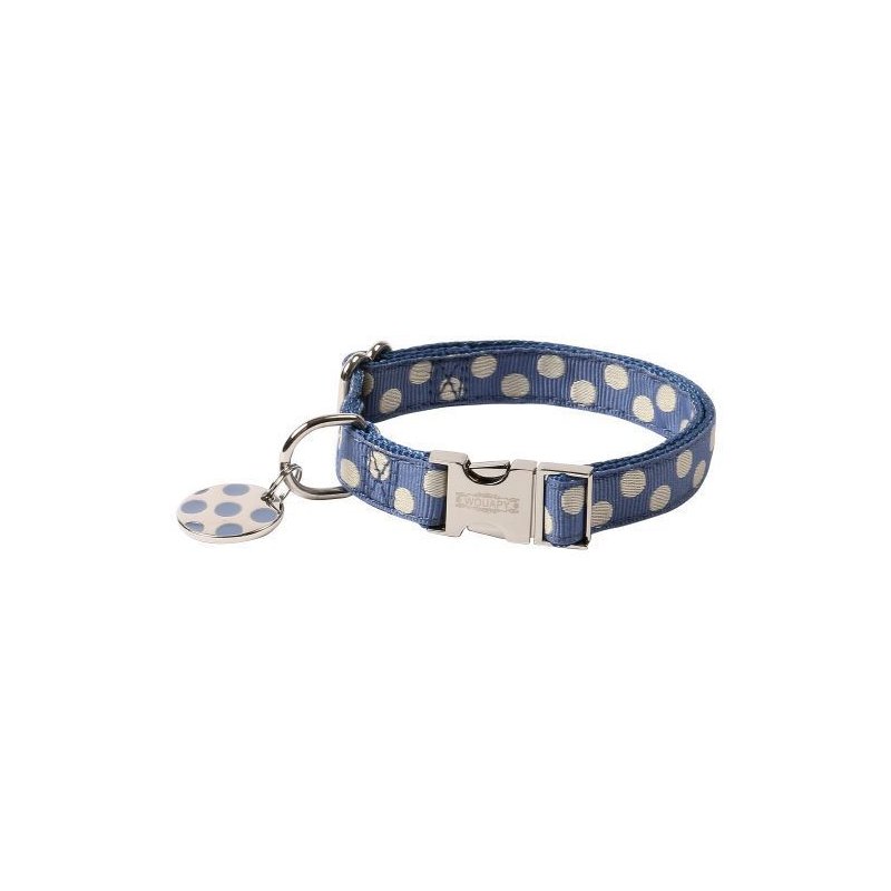 Wouapy Hundehalsband Peas 15 mm - 24/38 cm Blau Gepunktet