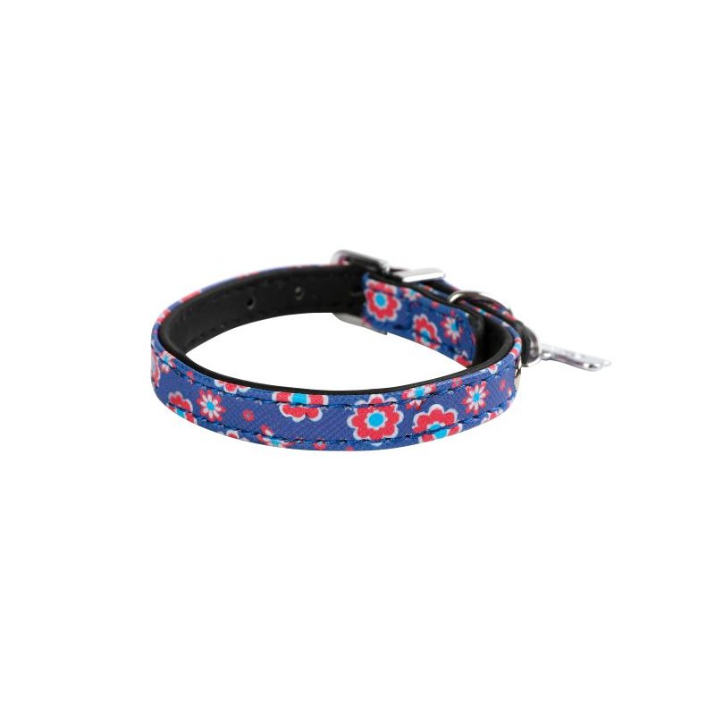 Wouapy Hundehalsband PetMini 10 mm x 25 cm Blau Geblümt