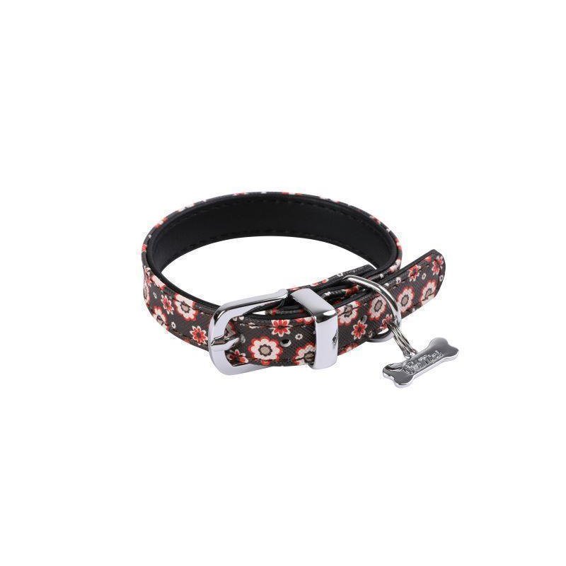 Wouapy Hundehalsband PetMini 10 mm x 25 cm Schwarz Geblümt