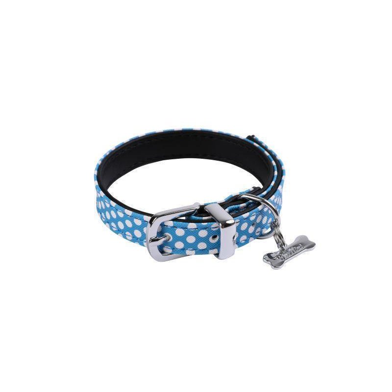 Wouapy Hundehalsband Peas PetMini 10 mm x 20 cm Himmelblau Gepunktet