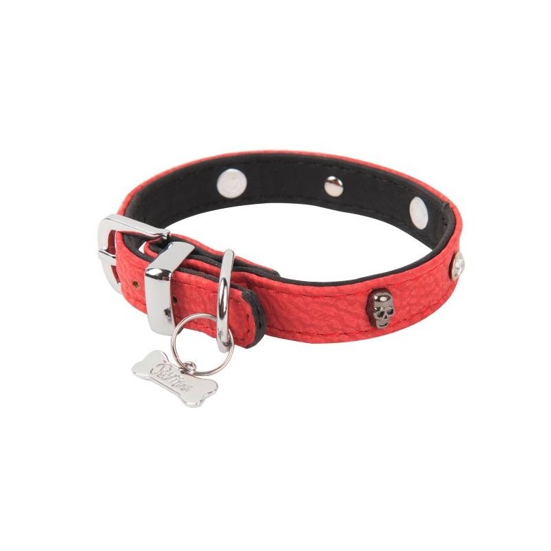 Wouapy Hundehalsband Rock PetMini 10 mm x 20 cm Rot