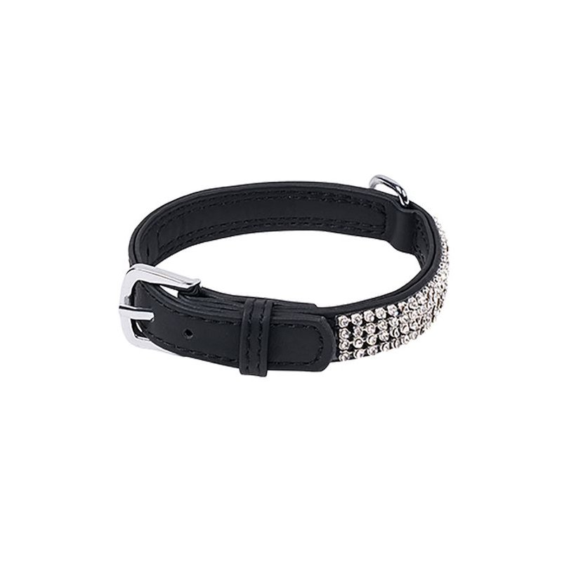 Wouapy Hundehalsband Strass PetMini 10 mm x 20 cm Schwarz