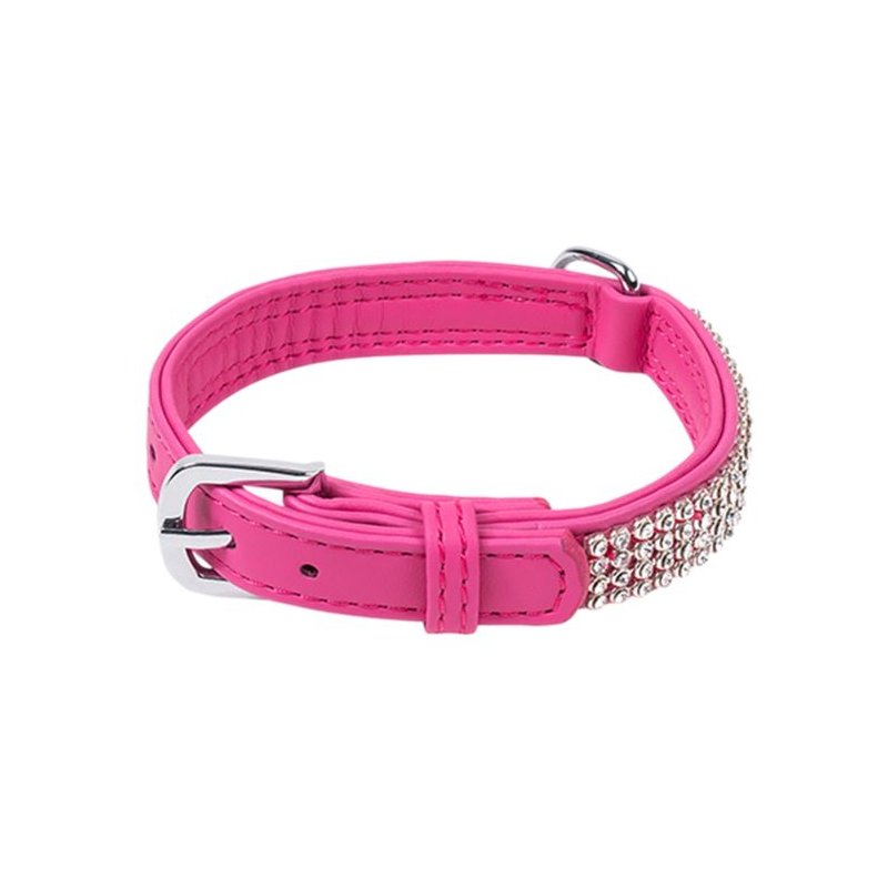 Wouapy Hundehalsband Strass PetMini 20 mm x 40 cm Pink